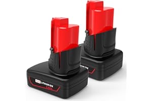 ARyee 2Pack 12V 6.0Ah for M-12 Battery Compatible with Milwaukee Lithium-ion Battery 48-11-2401 48-11-2412 48-11-2411 48-11-2