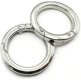 10 Pack Flat Spring O Ring, Round Carabiner Clip Metal Keychain Rings, Key Ring Clip for Buckle Bags Purses