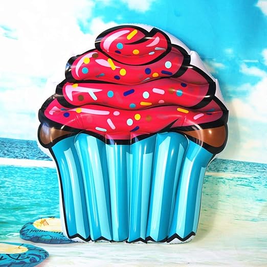 Lijuezl Aufblasbare Cupcake Kuchen Schwimmrow Erwachsene Aufblasbare Schwimmring Pvc Schwimmbett Amazon De Sport Freizeit
