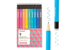 Grabie Erasable Gel Pens, 9 Colors Erasable Pens, Make Mistakes Disappear Colored Pens, Assorted Color Inks for Drawing Writing Planner,Gel Pens for Coloring
