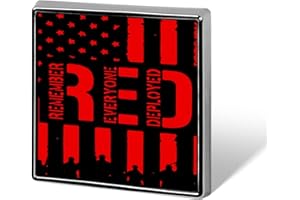 MHXYZHW R.E.D Remember Everyone Deployed Red Friday Square Lapel Pin Art Badge Brooch Clothing Bags Decoration for Women Men Wedding Gift 18mm