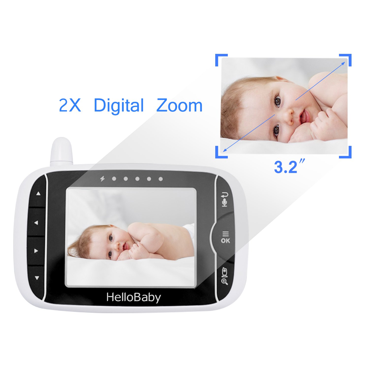 hellobaby 3.2 inch video baby monitor