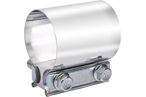 Elifecenter 3 inch Exhaust Lap Joint Butt Clamp, Stainless Steel 3" Muffler Band Clamp fit over OD 3 inch Pipes