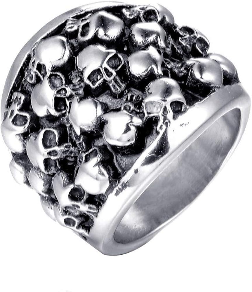 Joielavie Ring Chvaliere mehrere Totenkopf Skulls bombiert Gothic Hip ...
