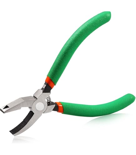 Heavy Duty Glass Breaking Pliers With Rubber Tips - Flat Jaws For Stained Glass Cutting & Work