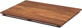 AsinoX Tarimas de Ducha y baño, Madera, Natural, 50 x 80 cm 