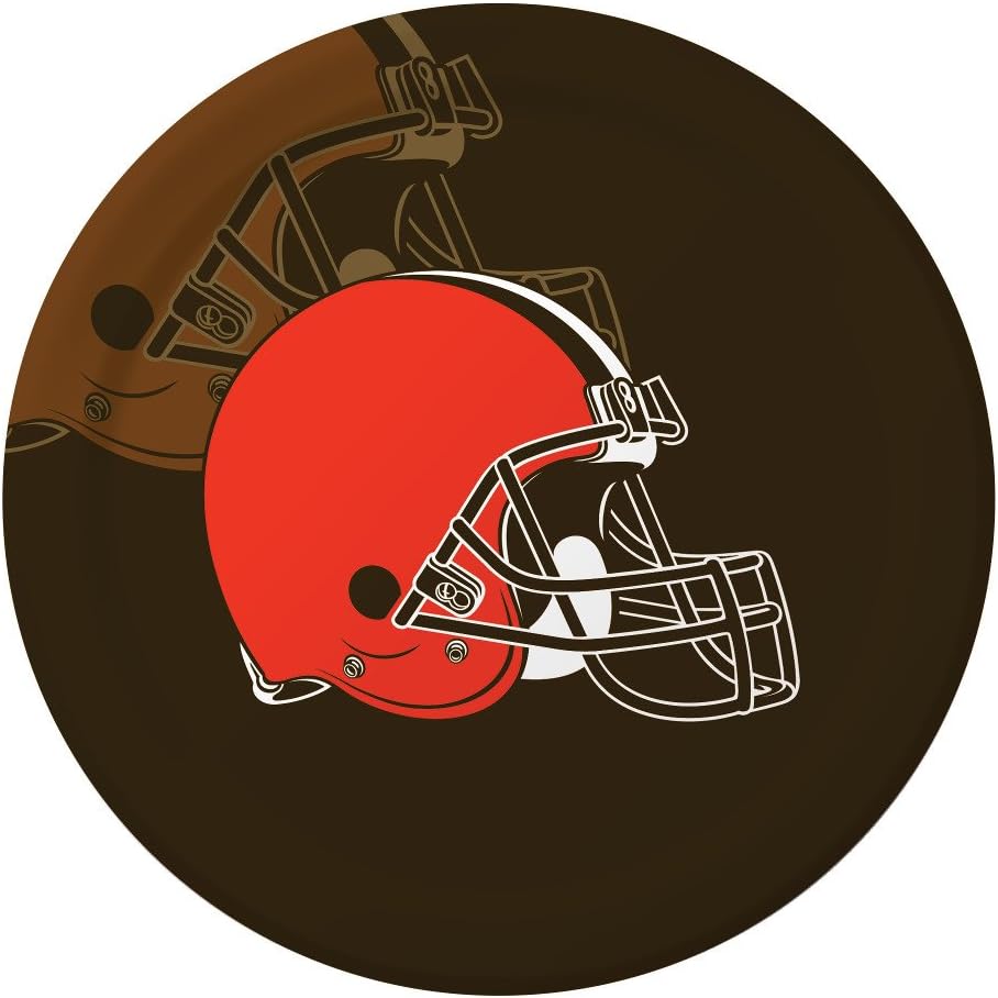 Creative Converting Officially Licensed NFL Dinner Paper Plates, 96-Count, Cleveland Browns