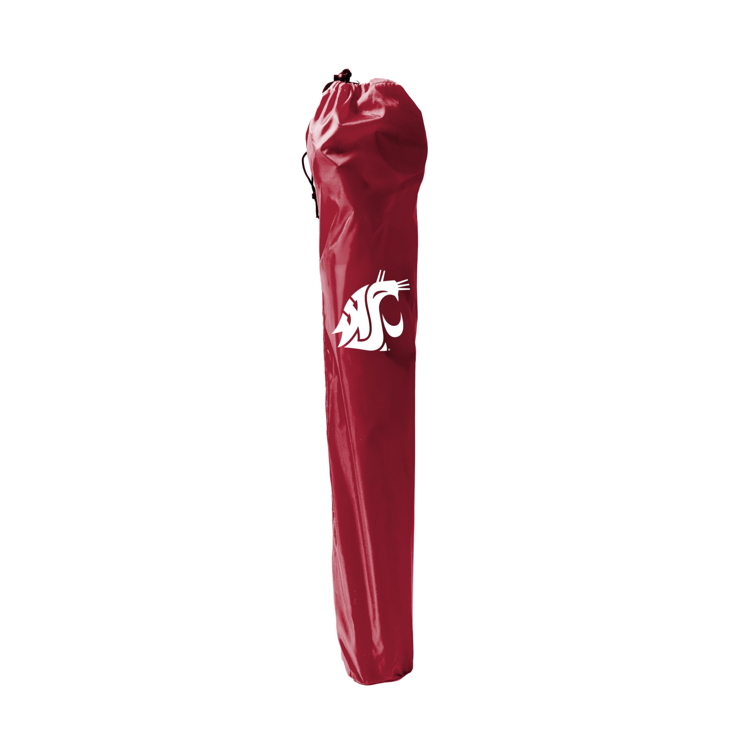 Logo Brands NCAA Washington State Cougars Portable Quad Chair - Powder-Coated Steel Folding Tailgate Chair with Armrests, Built-In Cup - Includes Carry Bag, Great For Outdoor Events & Tailgates
