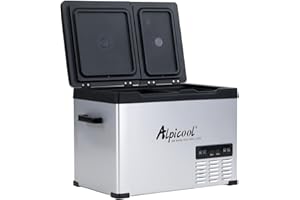 Alpicool CHS55 Dual Temperature Control 12 Volt Refrigerator 42 Quart Portable Car Fridge Freezer (-4°F~68°F) for Truck, RV, Boat, Camping and Travel