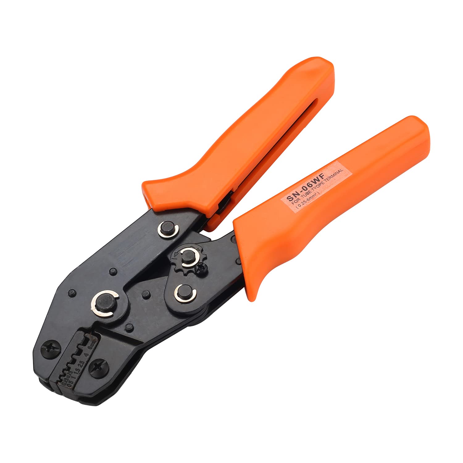 Utoolmart 7-inch Ratchet Crimping Press Plier Crimper Tool SN-06WF for 0.25-6.0mm² Wire Insulated Terminal 1pcs