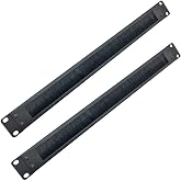 Jingchengmei 2 Pack-1U Brush Panel 19-inch Rack Mount Disassembled | Cable Management Panel with Brush for Cable Entry in 19" Server Rack or Cabinet Black (BF01UAB2PC)