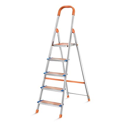 TTK Prestige PCAL 05 Household Aluminium Ladder with 5 Steps (Orange)