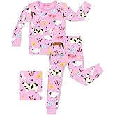 babee Reshinee Bamboo Viscose Toddler Girls Kids Pajama Sets 12M-8Y Snug fit Long-Sleeve Softness Sleepwear Pjs 2pcs Jammies