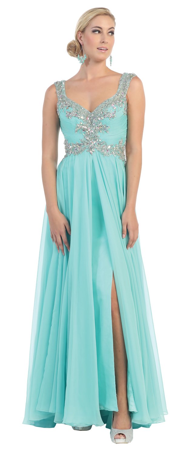 US Fairytailes Prom Rhinestone Long Chiffon Dress Formal Gown 27146