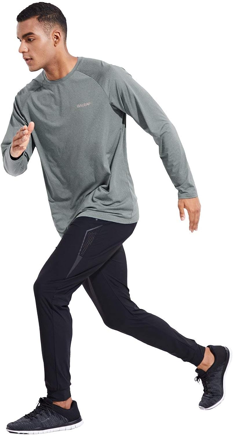 BALEAF EVO Men's Dri Fit Shirts Long Sleeve SPF Quick Dry Cooling Lightweight UPF50+ Shirt Hiking Running Workout Outdoor at  Men’s Clothing store