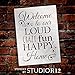 Welcome - Loud Crazy Fun Happy Stencil by StudioR12 | Family Word Art - Reusable Mylar Template | Painting, Chalk, Mixed Media | Use for Wall Art, DIY Home Decor - Select Size (8