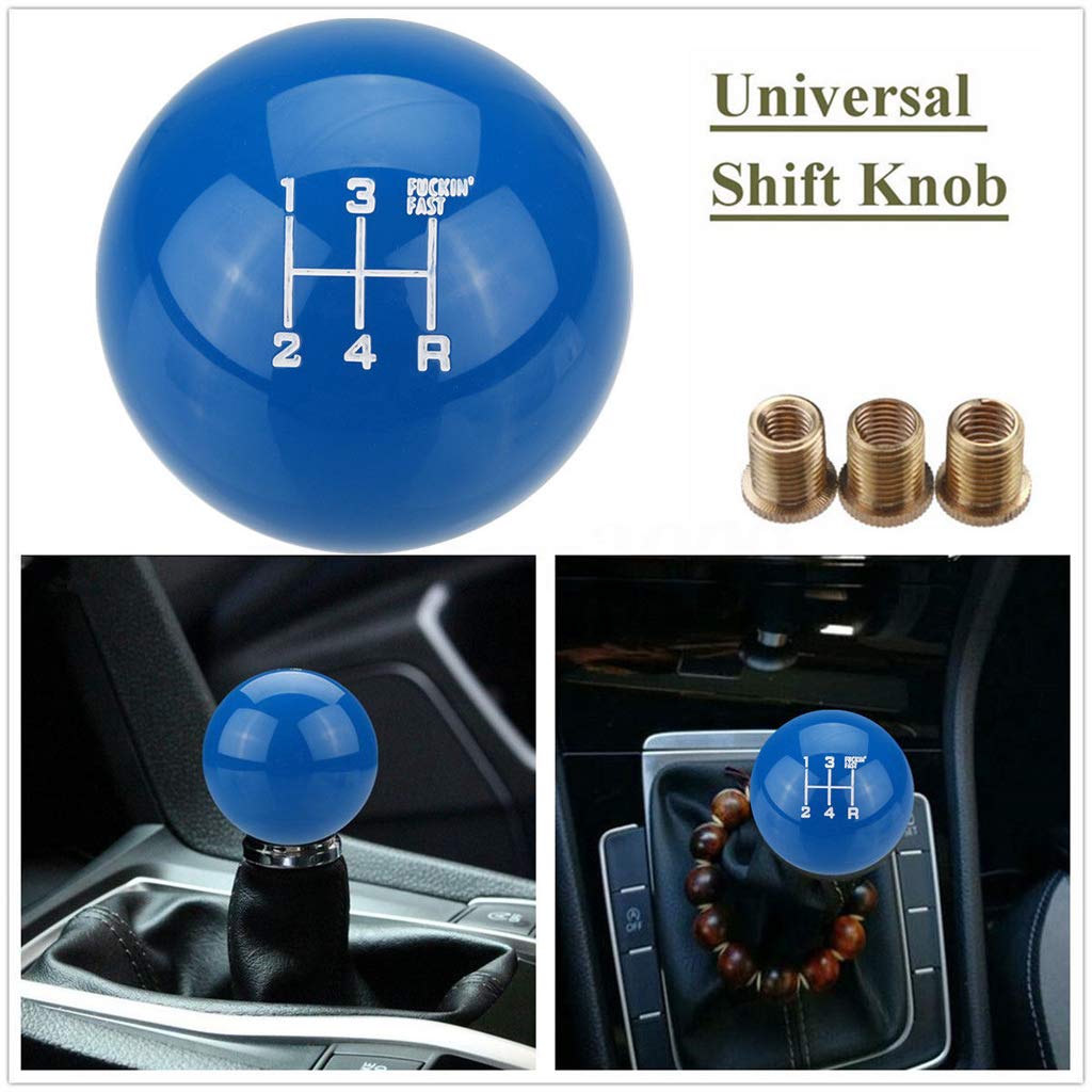 Homyl 2 Pieces Acrylic 5Speed Gear Round Ball Type Shift Knob Screw On