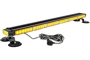 ASPL 38.5" 78 LED Strobe Light Bar Double Side Flashing High Intensity Emergency Warning Flash Strobe Light with Magnetic Base for Safety Construction Vehicles Tow Trucks Pickup (Amber)