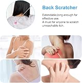 Anself Portable Stainless Steel Extendable Back Scratcher 20-68cm Black view 4