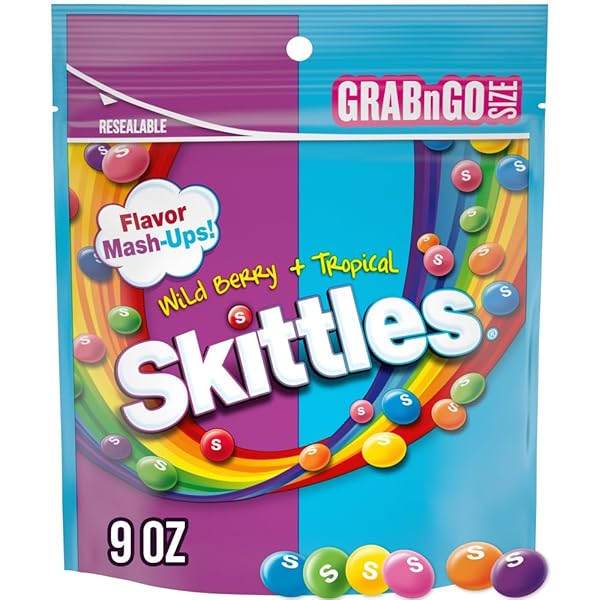 SKITTLES MASH-UPS WILD BERRY AND TROPICAL CANDY, 9-OUNCE...