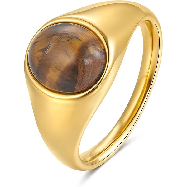 LMDPRAJAPATIS Anillo Chapado En Oro Con Piedra Natal