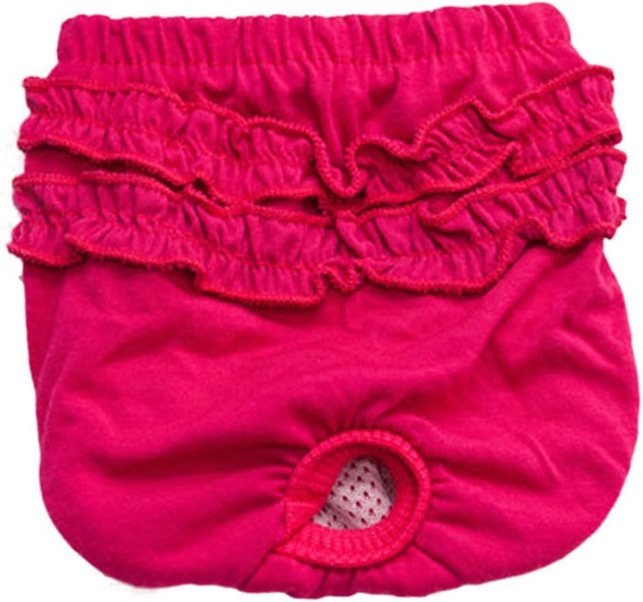 HCFKJ Washed Cute Pet Dog Nappies Panty Underwear In Season Sanitary Pants For Dogs Girl Female (M, Hot Pink)