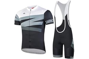 Santic Men's Cycling Jersey Set Bib Shorts 4D Padded Short Sleeve Outfits Set Quick-dry