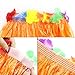 LoveS Pack of 12 Assorted Color Hula Grass Skirt with Flower Leis Costume Set, Luau Grass and Hawaiian Flower Bracelets, Headband, Necklace