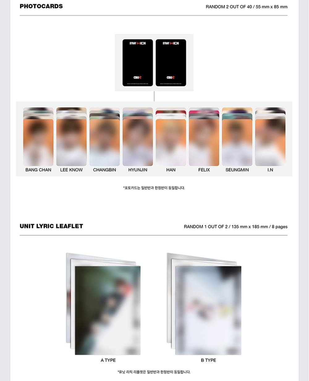 STRAY KIDS Go Live (Standard Ver.) The First Album B Type CD+Photobook+Photocards+4 Cuts Film+Secret Card+Unit Lyric Leaflet+(Extra 4 Photocards + 1 Double-Sided Photocard) - Image 5