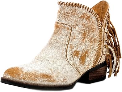 white fringe cowboy boots