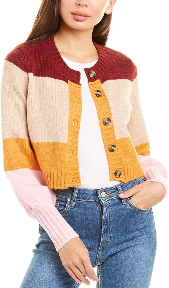 For Love & Lemons Hailey Striped Cardigan at Amazon Womenâs Clothing store