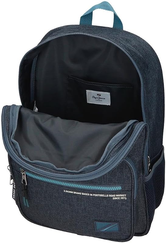 Edmon Schulrucksack, Blau, 30 x 40 x 12 cm, Polyester, 15,6 l, blau, Schulrucksack