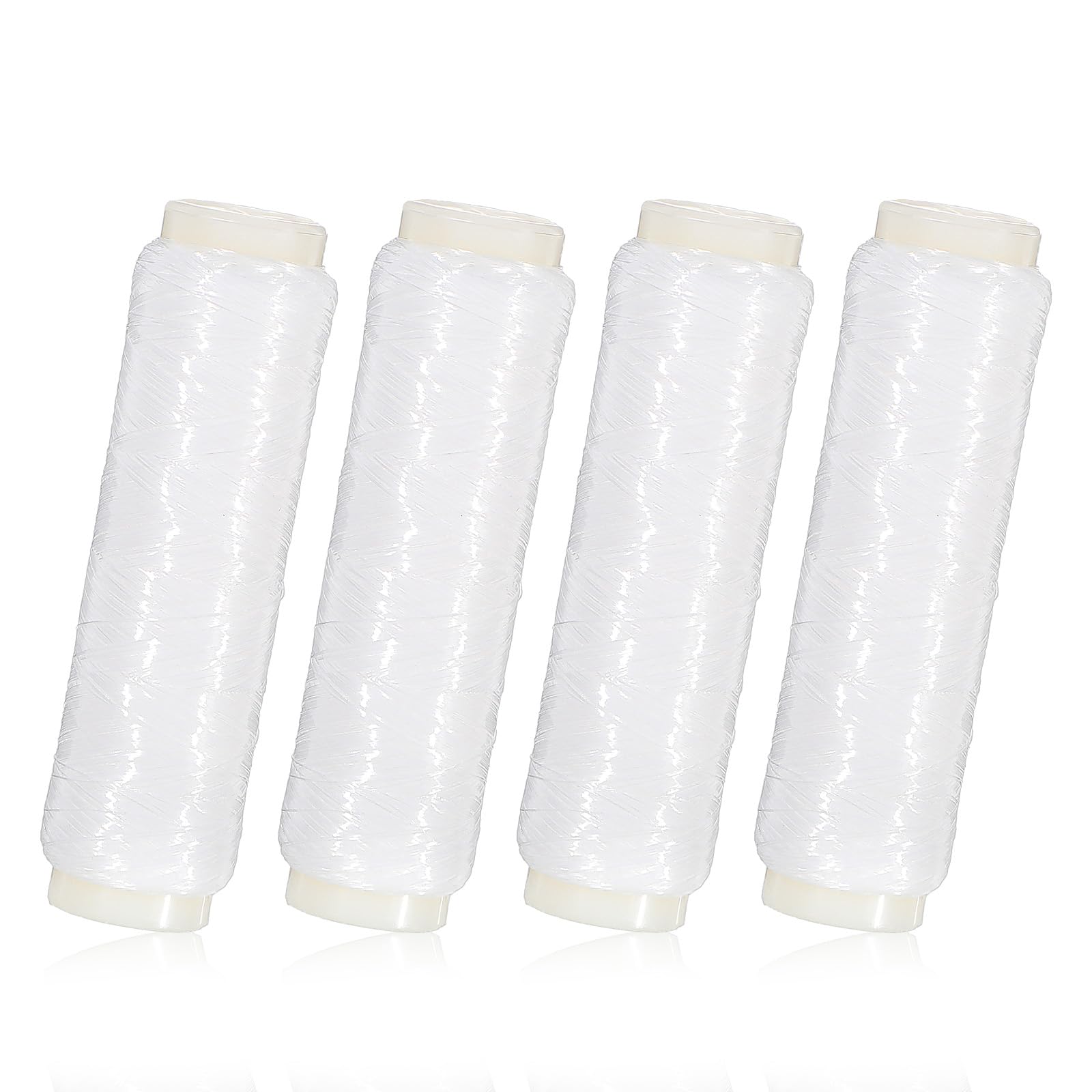 Molain Fishing Thread, Nylon Elastic Invisible Magic Fishing Line Fishing Bait Thread 0.2 mm Length 656 Feet Per Spool Stretchy Fishing Line for Salmon Sturgeon Bass(4 Pcs)