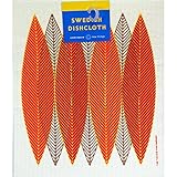 Swedish Dishcloth - Blade Leaves Orange