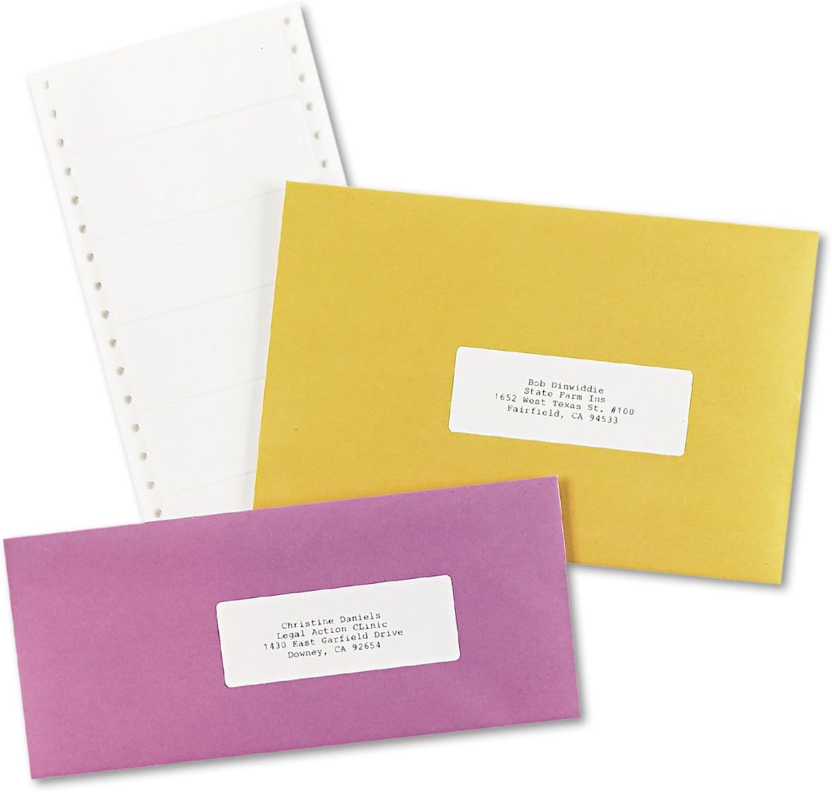 Avery 4014 Dot Matrix Mailing Labels, 1 Across, 1 7/16 x 4, White (Box of 5000) : Continuous Form Labels : Office Products