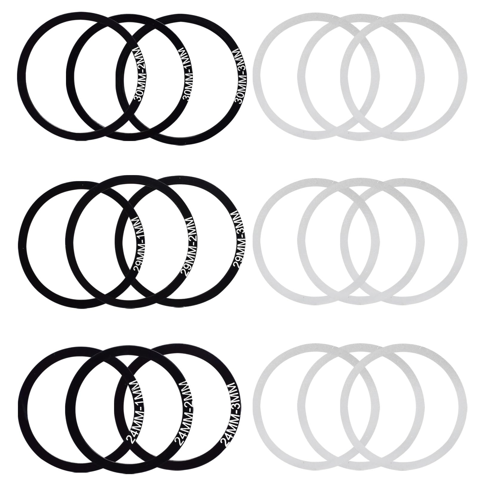 Albedel Bike Washer Bottom Bracket Crank Washer Gasket Spacer Bicycle Flywheel Hub 18 Sizes Dia 24 29 30mm Thk 0.1 0.2 0.3 1 2 3mm