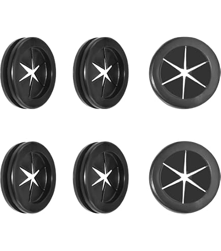 Uxcell 3-Pack Rubber Grommets – 1-9/16" Drill Hole, 1-5/16" ID, Single-Sided Hole Plugs For Firewall, Cable & Wire Protection (Black)