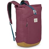 Osprey Arcane Roll Top Commuter Backpack, Allium Red/Brindle Brown