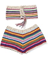 Women Crochet Bikini Set Knit 2PCS Bathing Suit Swimsuit Beachwear