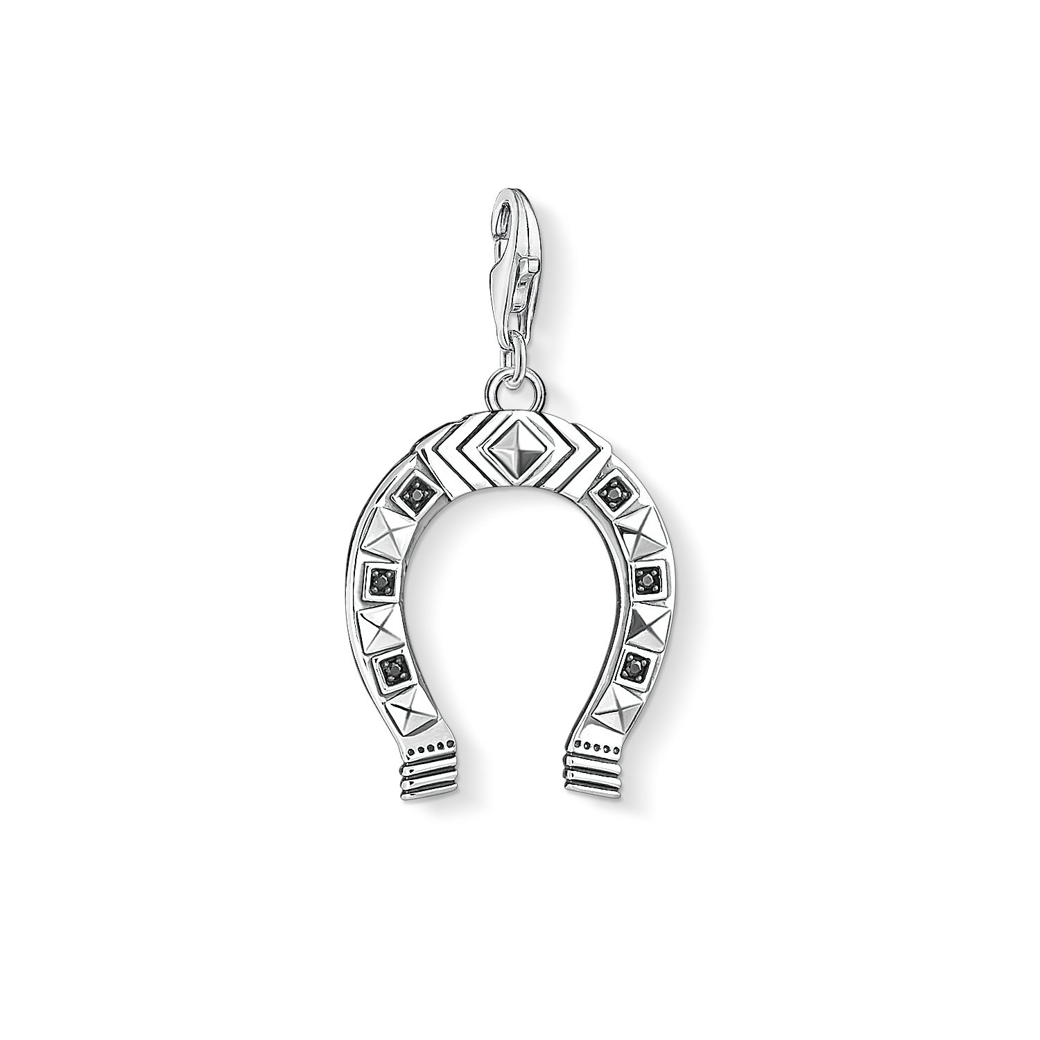 Thomas Sabo Unisex Charm Pendant Ethnic Horseshoe 925 Sterling Silver, Blackened 1560-643-11