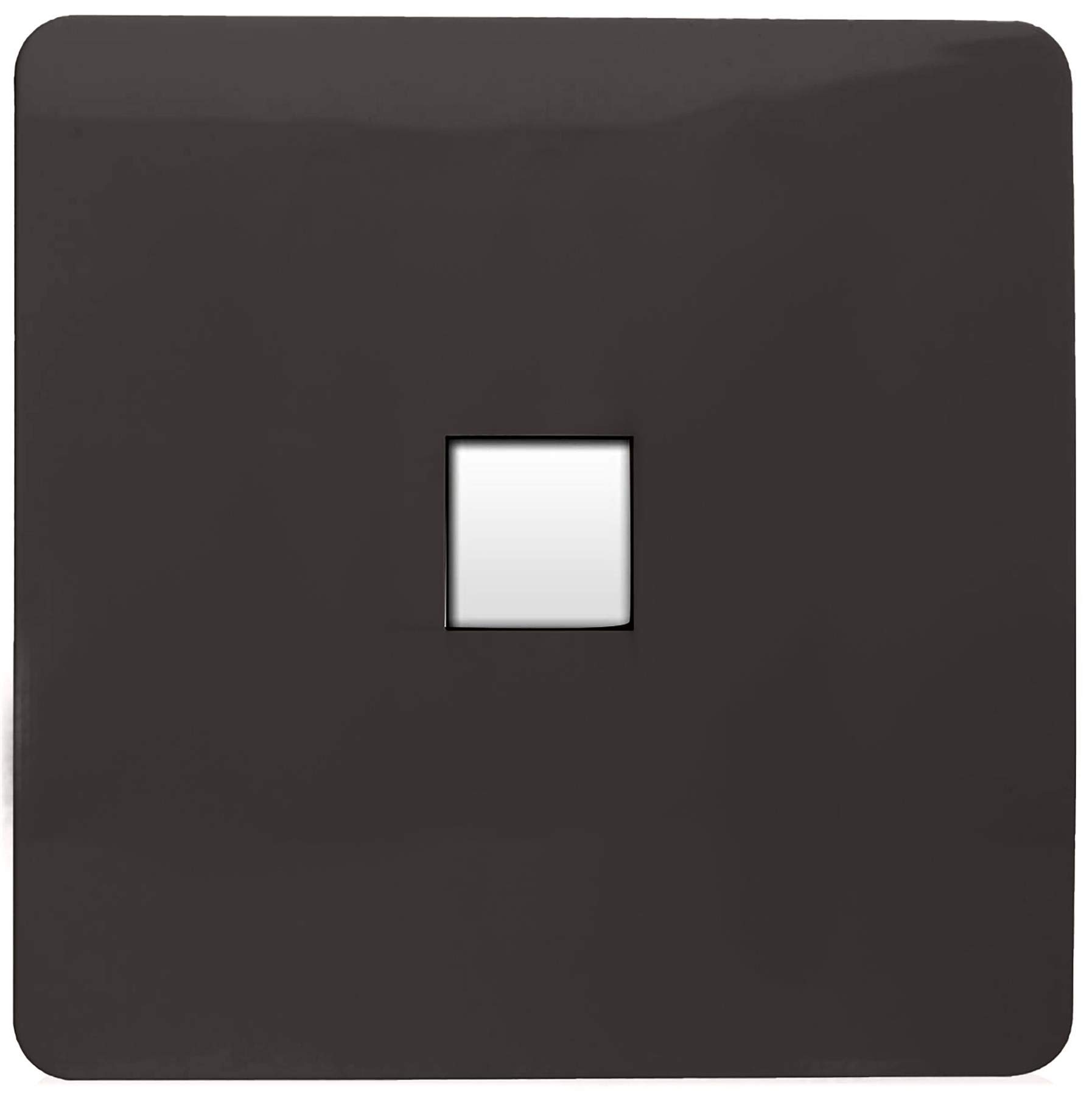 Trendi Artistic Modern Glossy Tactile Telephone Socket Dark Brown