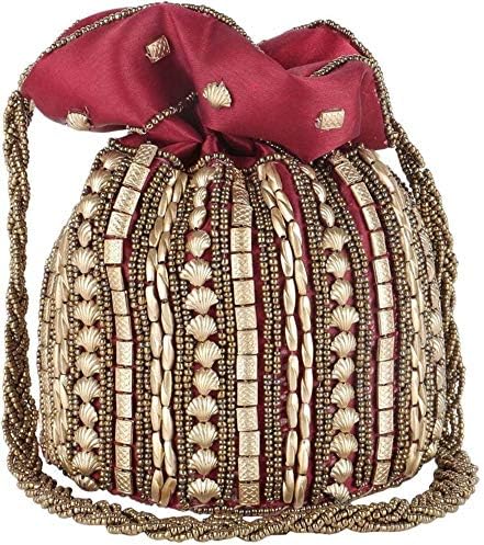 Jaipuriya Style Potli Bag Jewelry Coin Pouch Wedding Indian Potli Handbag for Women & Girls