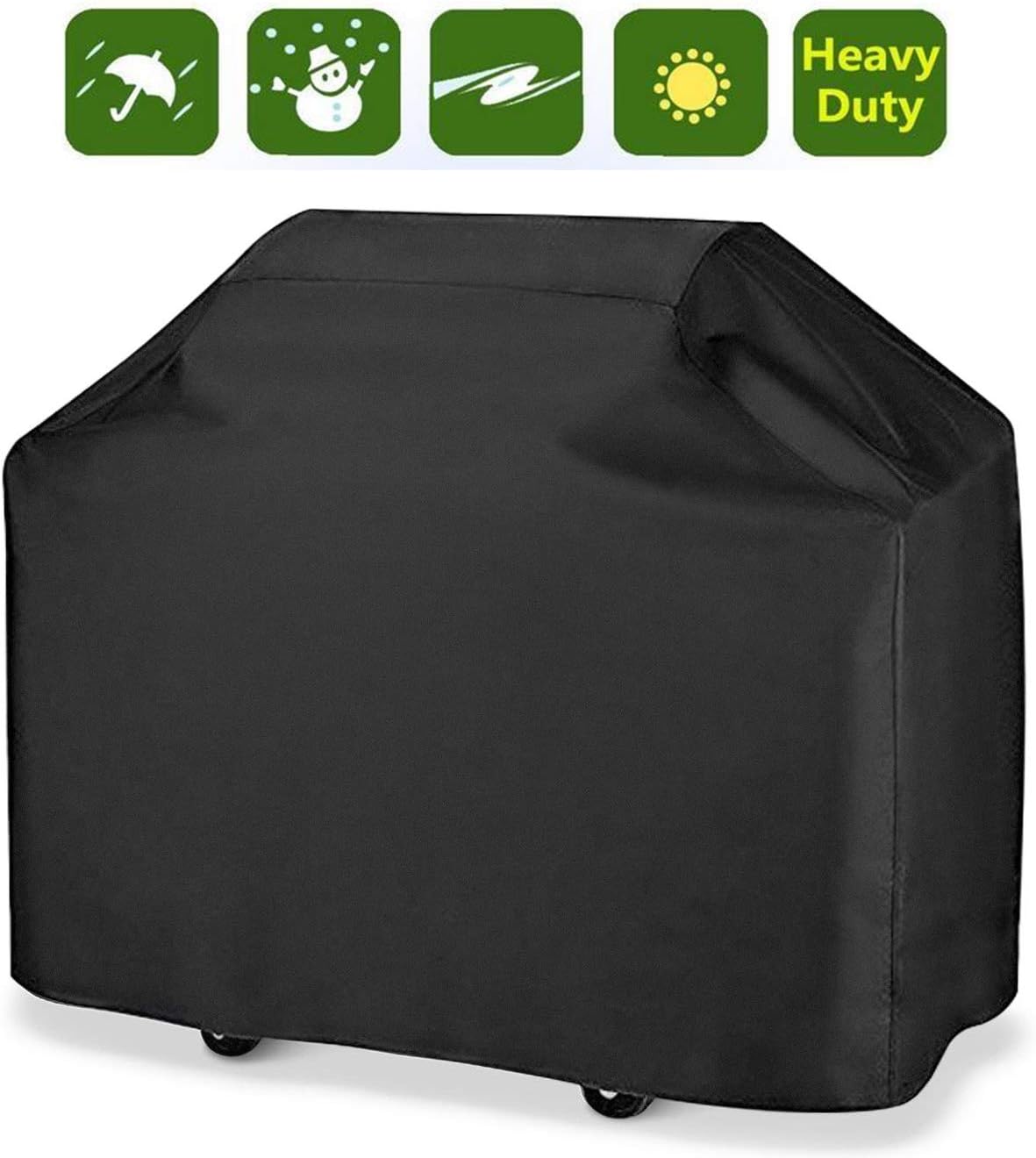 Emwel Barbecue Cover, Heavy Duty Oxford Fabric BBQ Grill Cover, Waterproof & Wind-Resistant, 57(L) x 24(W) x 46(H) inch /(145 x 61 x 117cm), Fit for Weber, Holland, Brinkmann and Char Broil, etc