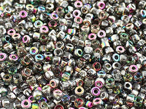 8/0 Matubo - 10 Gr (About 300 Pcs), Czech Glass Seed Beads 3.1mm Color: Crystal Vitrail