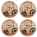 MSD Round Coasters Non-Slip Natural Rubber Desk