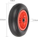 Trintion 14" Puncture Proof Solid Wheelbarrow Wheel 3.50-8 Red view 2