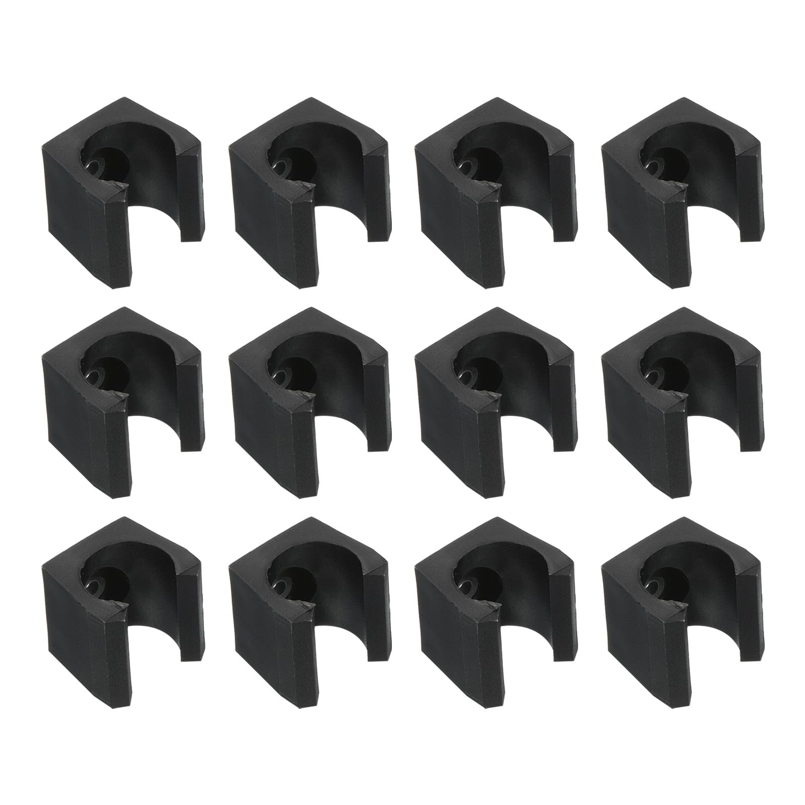 PATIKIL 14mm Dia Billiards Cue Locating Clip Holder, 12 Pack Plastic Snooker Clip for Fishing Rod Pool Cue Rack Storage, Black