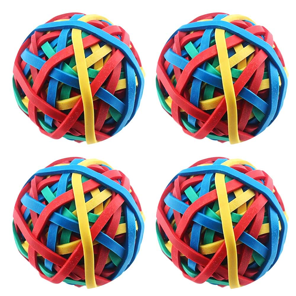 Prmape 4 Rolls 400 Pieces Rubber Band Ball Coloured,Elastic Band Balls,Elastic Bands Strong for Office,Home DIY Arts Crafts Document Organizing,Assorted Colors