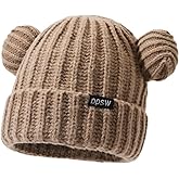 FANPOI Adult Knit Beanie Hat, Winter Bear Ears Hat Warm Knitted Fleece Lined Woollen Ski Pompom Hat