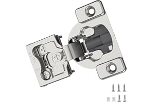 Furniware 20 Pieces 1/4" Small Overlay Concealed Face Frame Hinges, 105° Open Angle 4 Level Soft Close Screw On Compact Cabinet Hinge,for Face Frame Door, Soft Close On/Off Switch, Self Closing